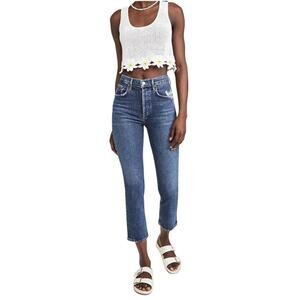 NWT AGOLDE Riley Crop High Rise Straight Pastime 32